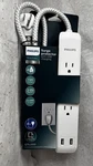 Philips 3-OUTLET Surge Protector With 4FT Extension Cord Usb, White. Fixed Price $14.99.