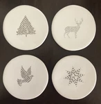 Hearth & Hand With Magnolia Christmas Stoneware Coaster Set -4 Pc. Fixed Price $12.95.