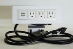 Byrne Axil Table Clamp Mnt 2-USB Charging Ports 3-OUTLETS Power Station-white. Fixed Price $47.42.