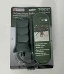 Utilitech 3-OUTLET Power Stake 6FT Hinged Covers Outdoor #0130337 Green. Fixed Price $5.05.