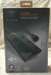 New Titan 6-OUTLET 4FT. Multicolor Led Surge Protector With Braided Cord, Black. Fixed Price $11.95.