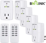 Bn-link Wireless Control Outlet Plugs With 2 Remotes And 5 Sockets Indoor. Fixed Price $27.99.