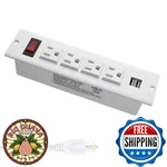 Recessed Power Strip Socket With Usb Ports Mountable Outlet Desktop. Fixed Price $39.96.