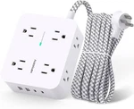 Surge Protector Power Strip - Hanycony 8 Outlets 4 Usb (2 C) Charging Ports,. Fixed Price $17.99.
