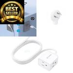 Trond Indoor 2 Prong To 3 Extension Cord - Polarized Flat 6 Ft, White. Fixed Price $23.99.