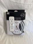 Cordinate 10FT. Braided Extension With Surge Protection, 3-OUTLET Grounded,. Fixed Price $14.00.