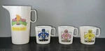 Vintage 1994 Mighty Morphin Power Rangers Juice Bar Cups & Pitcher Chilton Globe. Fixed Price $14.99.