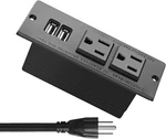 Furniture Recessed Power Outlet With 2 Usbconference Strip Socket Black. Fixed Price $19.99.