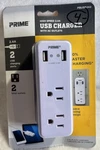New- Prime Line High Speed 2.4A Usb Charger W/two 120 Volt Ac Outlets. Fixed Price $12.95.