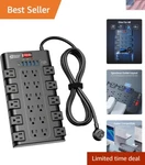 28-IN-1 Superdanny Surge Protector: 22 Ac Ports & Fast Usb Charging 6.5FT Cord. Fixed Price $36.99.