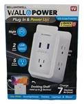 Bell+howell Wall Power Outlet Expander W/surge Protection & Night Light F. Fixed Price $17.05.