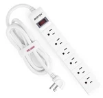 Surge Protector White Power Strip W/ Right Angle Plug & Outlets Bestek MRJ6005. Fixed Price $22.65.