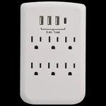 Clear Power 6-OUTLET Wall-tap With 3 Usb-a And 1 Usb-c. Fixed Price $10.98.