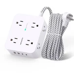 Surge Protector Power Strip - Hanycony 8 Outlets 4 Usb (2 C) 5FT, White. Fixed Price $19.95.