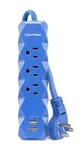 Cyberpower Ft., 3-OUTLET, 2-USB, 350 Jules, Electrical Surge Protector, Blue. Fixed Price $23.79.