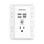Usb Wall Charger, Poweriver Multi Outlet Extender Surge 3U1C/STANDARD, White. Fixed Price $18.99.