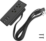 Recessed Power Strip Flat Plug, Desk Outlet With Usb, Etl Listed 6FT, Black. Fixed Price $30.29.
