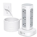 Surge Protector Power Strip Tower - 15FT Flat Plug Extension Cord With Multiple. Fixed Price $55.99.