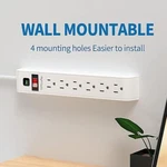 Tiffcofio Power Strip Surge Protector, 4 Feet Extension Cord, White. Fixed Price $10.99.
