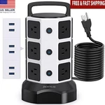 10FT Power Strip Tower Surge Protector Charging Station 12 Outlets 6 Usb Ports. Fixed Price $65.42.