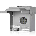 Suraielec 50 Rv Outlet Box, Enclosed Lockable Electrical Amp, Gray. Fixed Price $45.99.