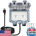 Zuyiyi Outdoor Power Outlet Box, 9.8FT Cord, Nema 5-15R, Stw 14 Awg, IP66. Fixed Price $75.21.