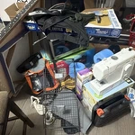 Mixed Lot Brother Sewing Machine, Oster Toaster Oven, Acoustic Guitar, Decor. Fixed Price $209.00.