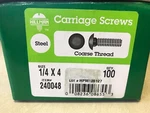 The Hillman Group 240048 Carriage Bolt, 1/4-INCH X 4-INCH, 79-BOLTS This Pack. Fixed Price $11.00.