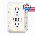 Wall Extender With Night Light, 6 Ac Outlets, 2 Usb-a, Usb-c Ports. Fixed Price $23.22.