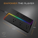 Titan Led 6-OUTLET Surge Protector 4FT Braided Extension Cord W/light Strip New. Fixed Price $38.00.