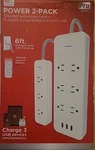 Ultra Elite Power 2 Pack 3 Outlet Extension Cord + 6 Surge Protector. Fixed Price $22.99.