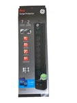 Surge Protector 7 Outlets, 2 Charge Ports, 1300 Joules, Flat Plug. Fixed Price $17.99.