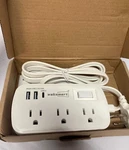 Waksmart 773 Surge Protector, 6AC, 2USB, 1 - New, Damaged Box. Fixed Price $22.50.